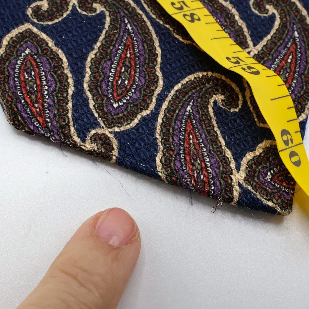 Chaps Ralph Lauren Tie Mens Paisley Silk Blue Imported Fabric